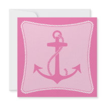 Pink Anchor Invitations