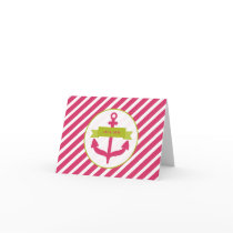 Pink Anchor With Green Banner Notecard