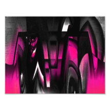 Pink and Black Abstract Photo Print