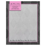 Pink and Black Argyle Letterhead letterhead