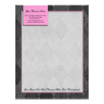 Pink and Black Argyle Letterhead