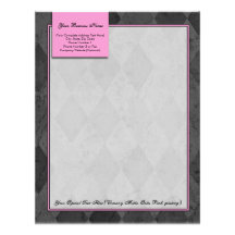 Pink and Black Argyle Letterhead
