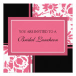 Pink and Black Bridal Luncheon Invitation Cards