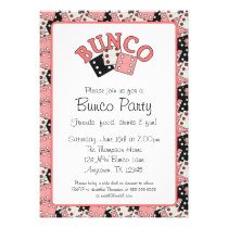 Pink and Black Bunco Party invitations