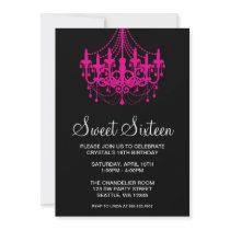 Pink and Black Chandelier Sweet Sixteen Birthday