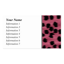 Pink and Black Cheetah Print Pattern. Business Cards