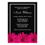 Pink and Black Daisy Bridal Shower Invite