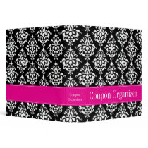 Pink and Black Damask Coupon Organizer