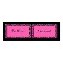 Pink and Black Damask Drink Tickets