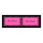 Pink and Black Damask Drink Tickets business cards