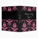 Pink and Black Damask Recipe Cook Book Binder