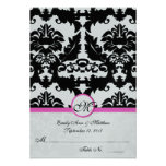 Pink and Black Damask Swirls Place Cards Custom Invitations