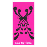 Pink and black design photo card template