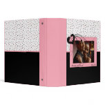 Pink and Black Dots Wedding Album binders