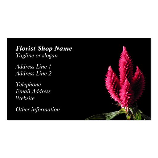 Pink and Black Florist Business Cards.