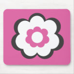Pink and Black Flower Mousepad