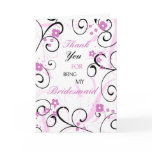 Pink and Black Flower Thank You Bridesmaid Card