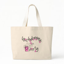 Pink and Black Flowers Bachelorette Party Bag