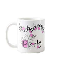 Pink and Black Flowers Bachelorette Party Mug