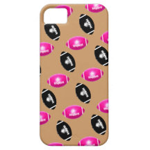 Pink and Black Footballs Pattern iPhone 5 Cover