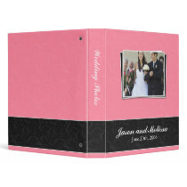 Pink and Black Lace Wedding Binder
