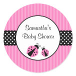 Pink and Black Ladybug Striped Dots Baby Shower