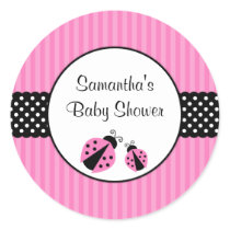 Pink and Black Ladybug Striped Dots Baby Shower