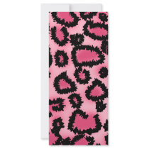 Pink and Black Leopard Print Pattern. Custom Rack Card