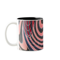 pink and black mug