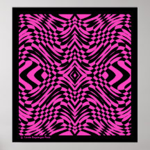 Pink and Black Op Art Posters