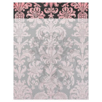 pink and black ornate fleur chic damask letterhead design
