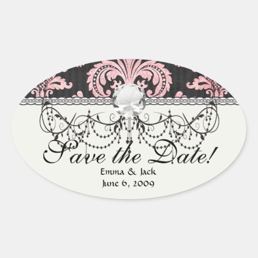 pink and black ornate fleur chic damask stickers