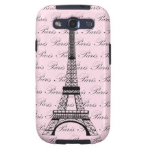 Pink and Black Paris Eiffel Tower Samsung Galaxy S3 Covers