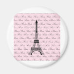 Pink and Black Paris Eiffel Tower Fridge Magnet