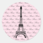 Pink and Black Paris Eiffel Tower Stickers