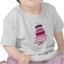 Pink and Black Party Cake Tee Shirt