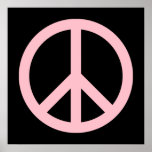 Pink and Black Peace Symbol Posters
