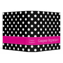 Pink and Black Polka Dot Coupon Organizer