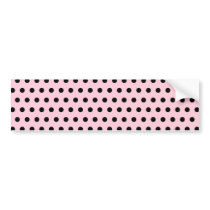 Pink and Black Polka Dot Pattern. Spotty. Bumper Sticker