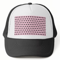 Pink and Black Polka Dot Pattern. Spotty. Mesh Hats