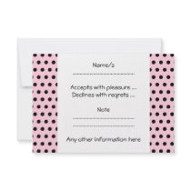Pink and Black Polka Dot Pattern. Spotty. Personalized Invite