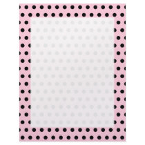 Pink and Black Polka Dot Pattern. Spotty. Letterhead Template