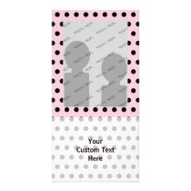 Pink and Black Polka Dot Pattern. Spotty. Custom Photo Card