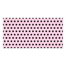 Pink and Black Polka Dot Pattern. Spotty. Photo Greeting Card