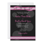 Pink and Black Polka Dots Customizable Invitation