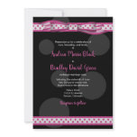 Pink and Black Polka Dots Customizable Invitation