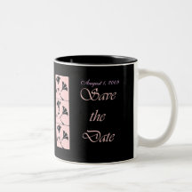 Pink and Black Save the Date Wedding Mug