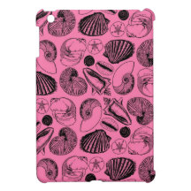Pink and Black Sea Shells iPad Mini Cover