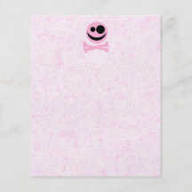 Pink and Black Skull, on a Pink Pattern. Custom Flyer