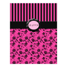 Pink and Black Striped RSVP Card Announcements
